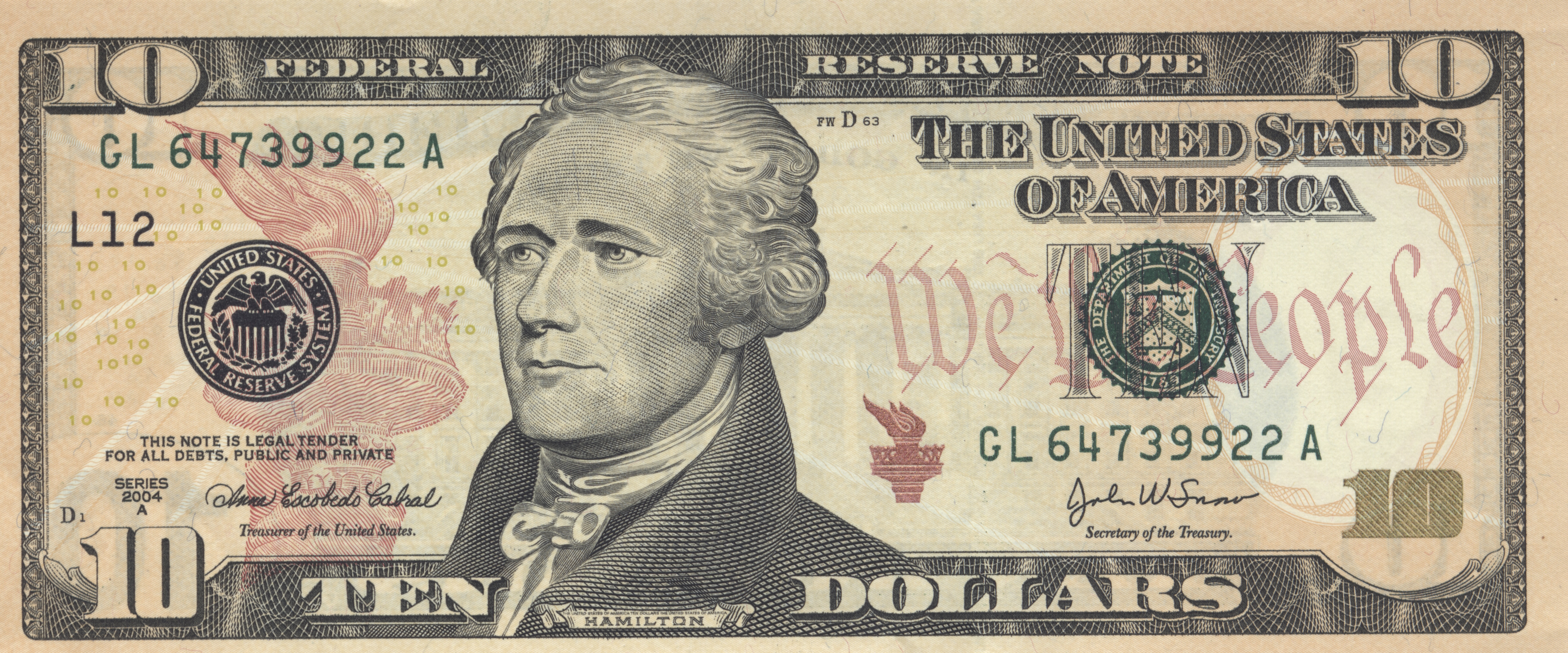 $10 USD front