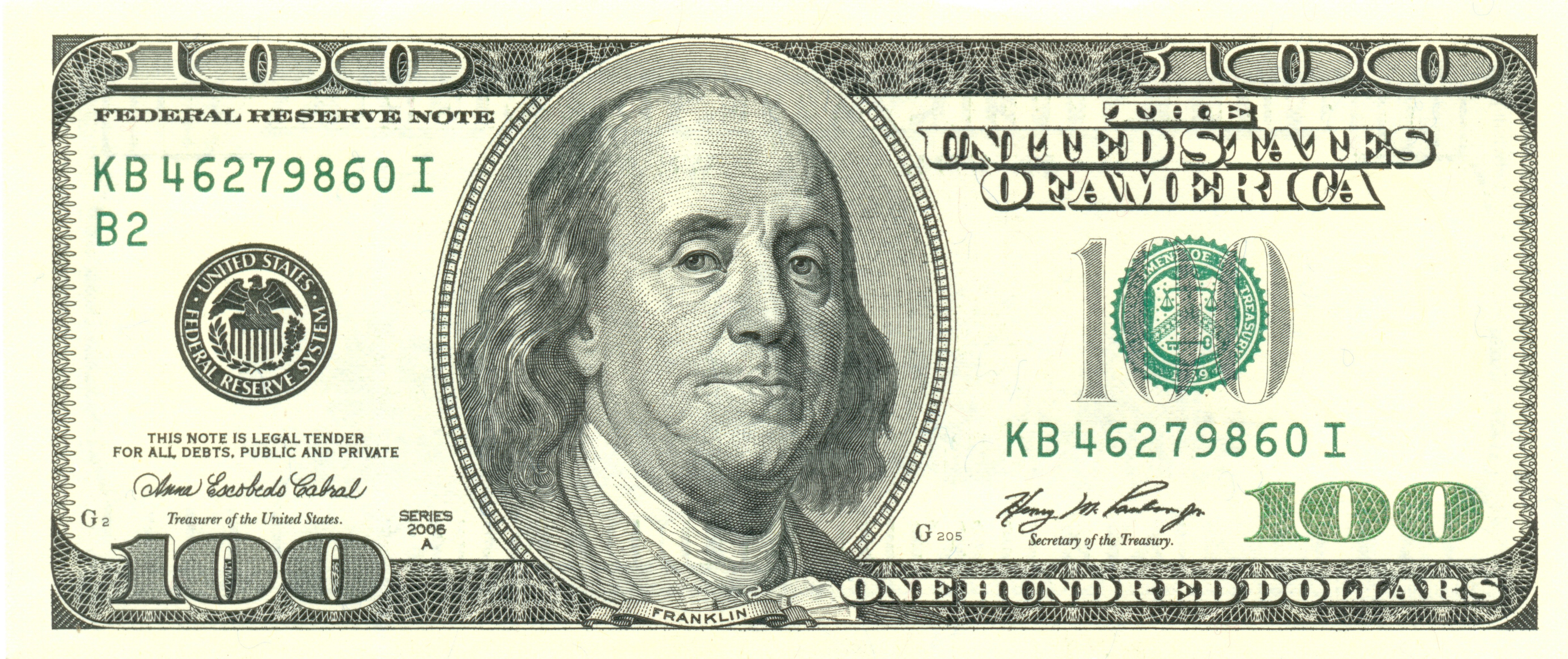 $100 USD front