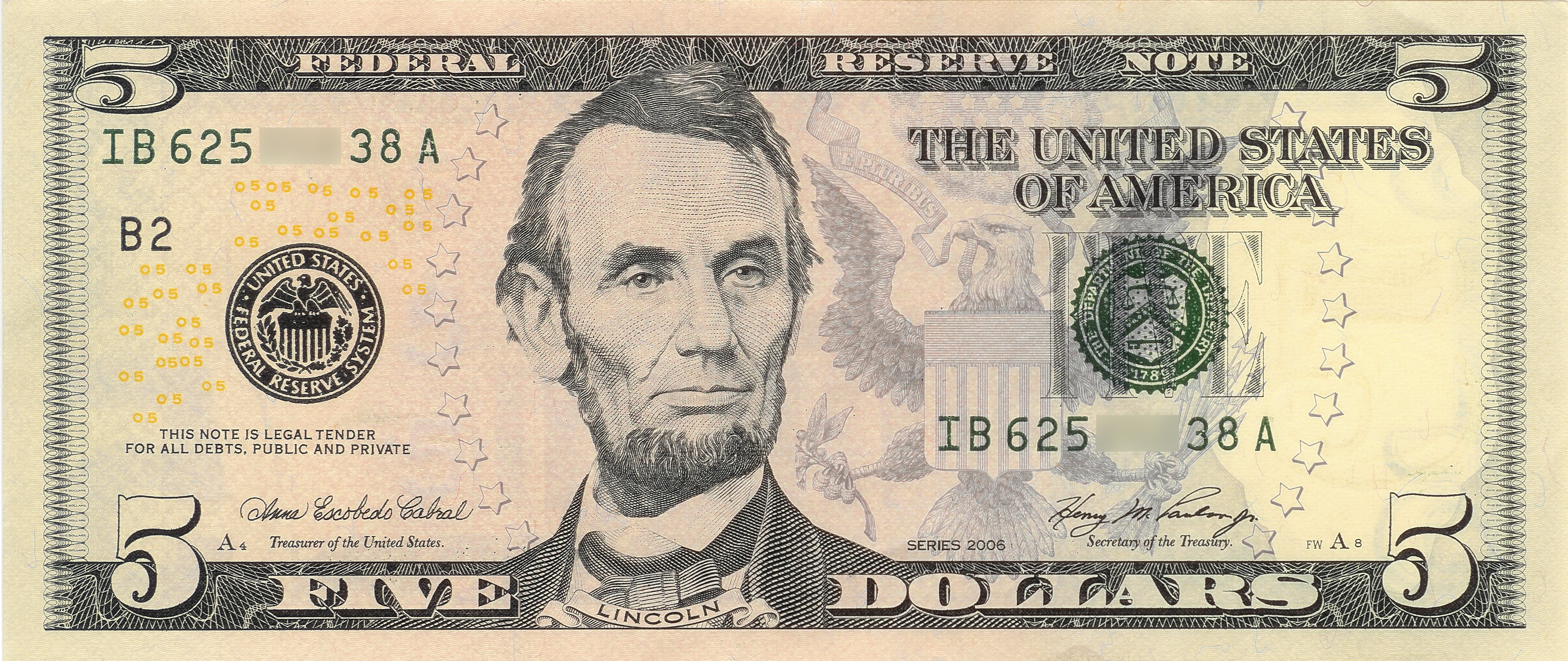 $5 USD front